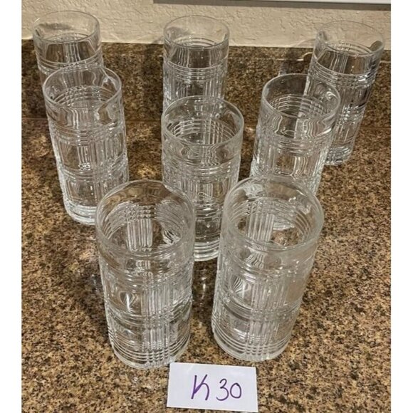 Set of 4 RALPH LAUREN Lead Crystal GLEN PLAID HIGHBALL GLASSES - Picture 6 of 6